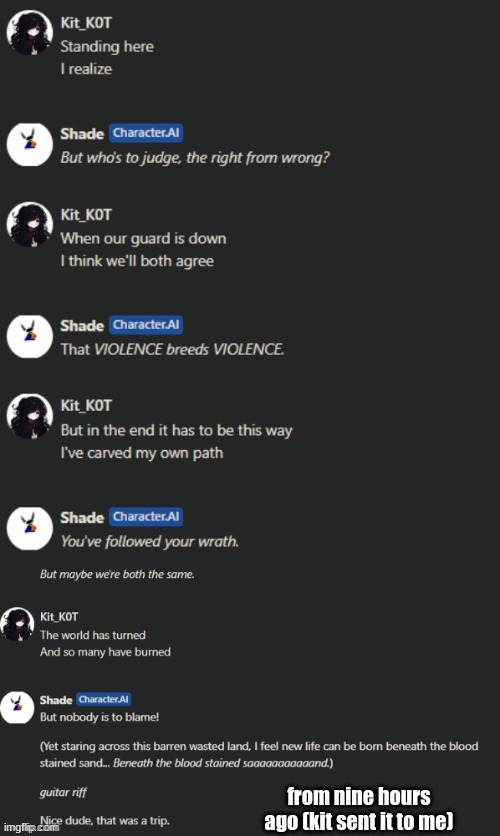 from nine hours ago (kit sent it to me) | made w/ Imgflip meme maker