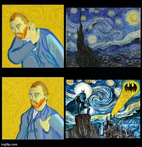 Perfection | image tagged in van gogh hotline bling,black background | made w/ Imgflip meme maker
