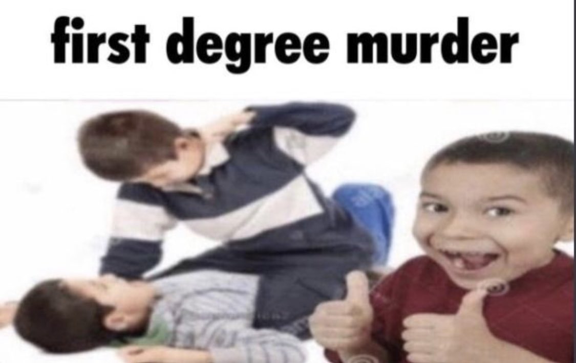 High Quality First degree murder Blank Meme Template