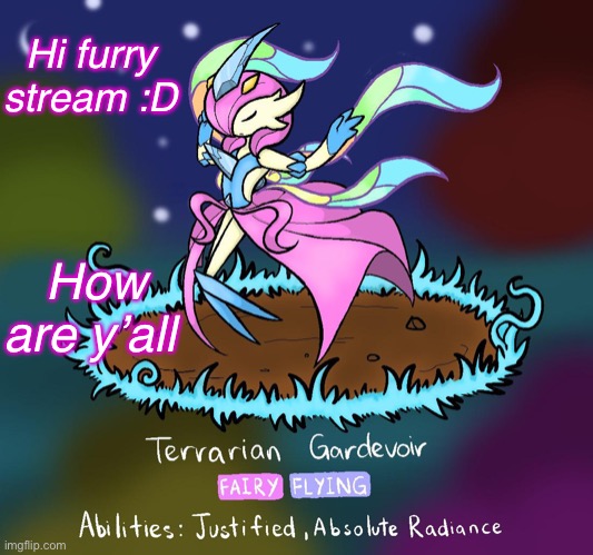 Skittlefanatic announcment | Hi furry stream :D; How are y’all | image tagged in skittlefanatic announcment | made w/ Imgflip meme maker