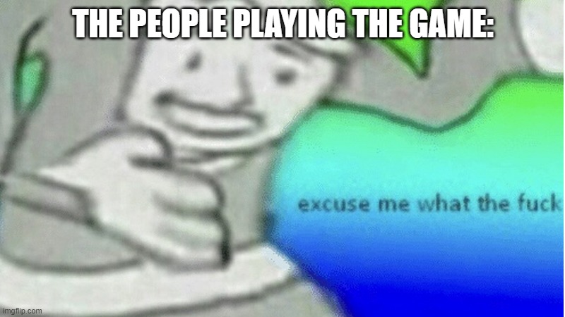 Excuse me what the f*ck | THE PEOPLE PLAYING THE GAME: | image tagged in excuse me what the f ck | made w/ Imgflip meme maker