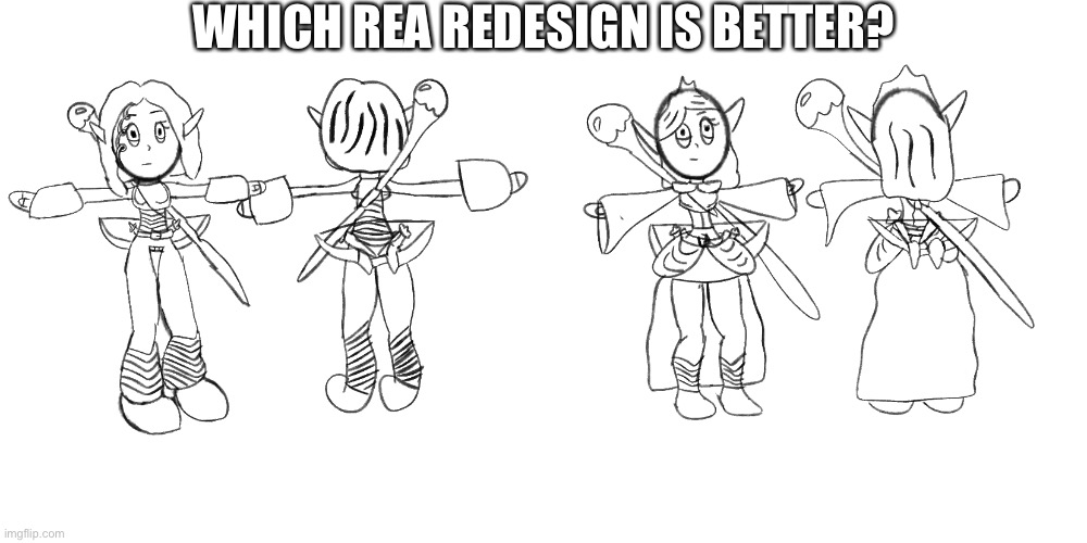 Yes I know the staff is backwards on one of them and it triggers me too | WHICH REA REDESIGN IS BETTER? | made w/ Imgflip meme maker