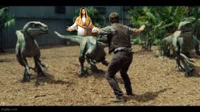 Jurassic world 3 velociraptors. | image tagged in jurassic world 3 velociraptors | made w/ Imgflip meme maker