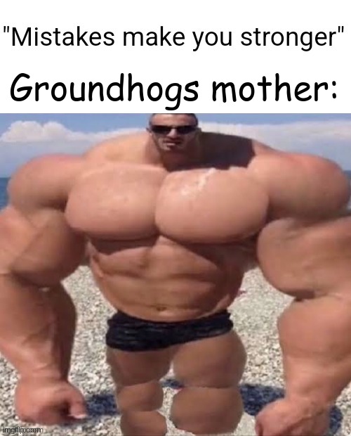 Mistakes make you stronger | Groundhogs mother: | image tagged in mistakes make you stronger | made w/ Imgflip meme maker