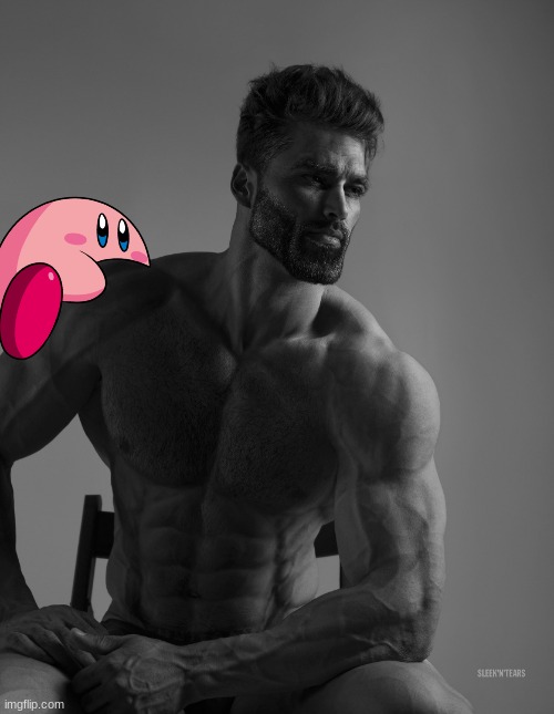 it does fit on anything | image tagged in giga chad | made w/ Imgflip meme maker