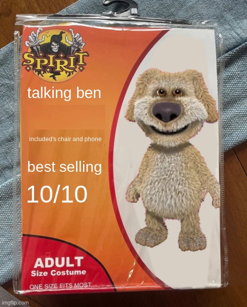 Spirit Halloween | talking ben; included's chair and phone; best selling; 10/10 | image tagged in spirit halloween | made w/ Imgflip meme maker