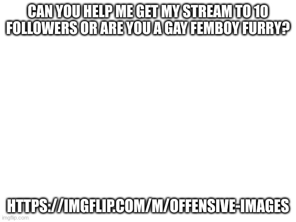 make. the. right. choice. | CAN YOU HELP ME GET MY STREAM TO 10 FOLLOWERS OR ARE YOU A GAY FEMBOY FURRY? HTTPS://IMGFLIP.COM/M/OFFENSIVE-IMAGES | made w/ Imgflip meme maker