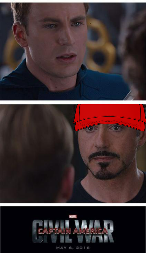 MAGA Captain America Civil War Blank Meme Template