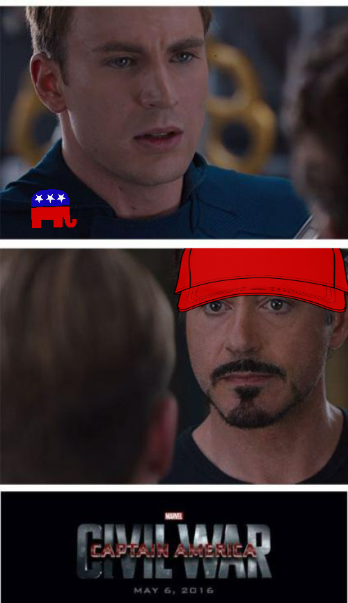 MAGA vs. RINO Captain America Civil War Blank Meme Template