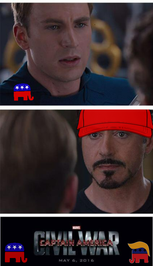 High Quality MAGA vs. RINO Captain America Civil War 2 Blank Meme Template