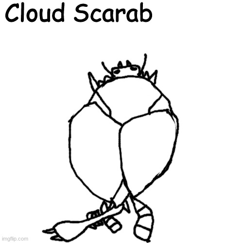 making AI generated Kaiju into OCs part 4 | Cloud Scarab | made w/ Imgflip meme maker