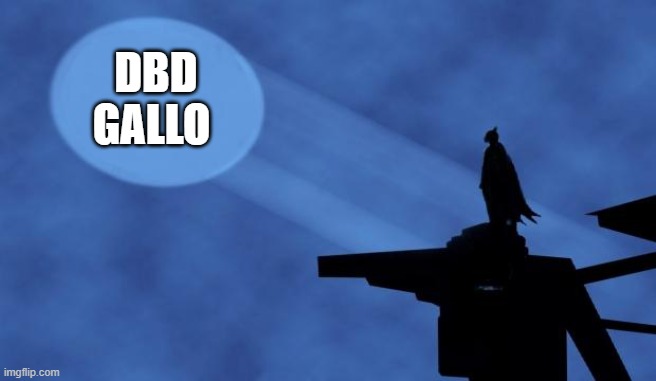 dbd gallo | DBD GALLO | image tagged in batman signal | made w/ Imgflip meme maker