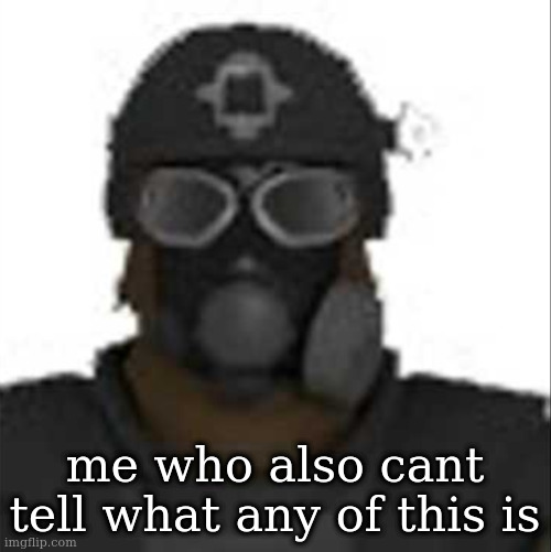 Epsilon-11 staring but its the one from SCP: Containment Breach | me who also cant tell what any of this is | image tagged in epsilon-11 staring but its the one from scp containment breach | made w/ Imgflip meme maker