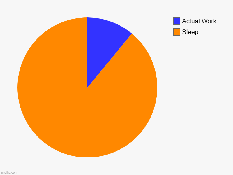 Nobody: Me at School: | Sleep, Actual Work | image tagged in charts,pie charts | made w/ Imgflip chart maker