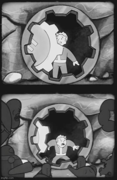 logging onto drama: | image tagged in fallout scary | made w/ Imgflip meme maker