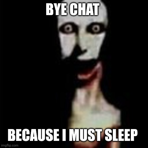 Literally me | BYE CHAT; BECAUSE I MUST SLEEP | image tagged in literally me | made w/ Imgflip meme maker