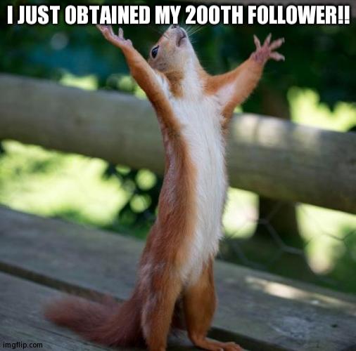 What Should I Do To Celebrate It? | I JUST OBTAINED MY 200TH FOLLOWER!! | image tagged in finally | made w/ Imgflip meme maker