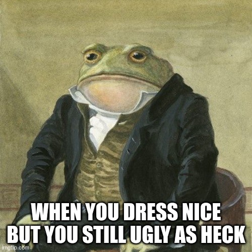 Real world problems | WHEN YOU DRESS NICE BUT YOU STILL UGLY AS HECK | image tagged in gentlemen it is with great pleasure to inform you that,relatable | made w/ Imgflip meme maker