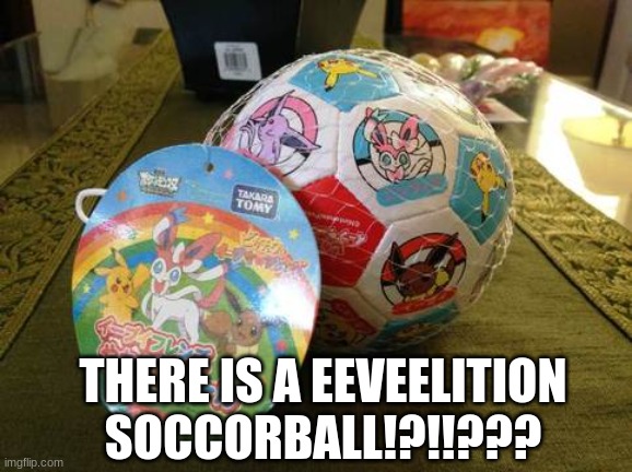 I NEED THIS | THERE IS A EEVEELITION SOCCORBALL!?!!??? | image tagged in eevee,ball | made w/ Imgflip meme maker