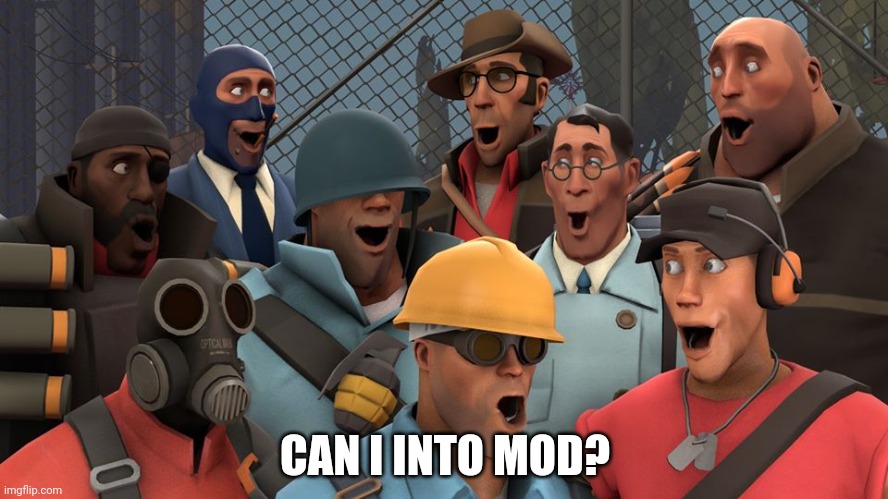 TF2 pog | CAN I INTO MOD? | image tagged in tf2 pog | made w/ Imgflip meme maker