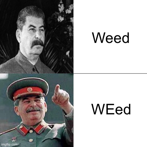 WEed | Weed; WEed | image tagged in drake joseph stalin,memes,soviet,soviet union,joseph stalin,weed | made w/ Imgflip meme maker