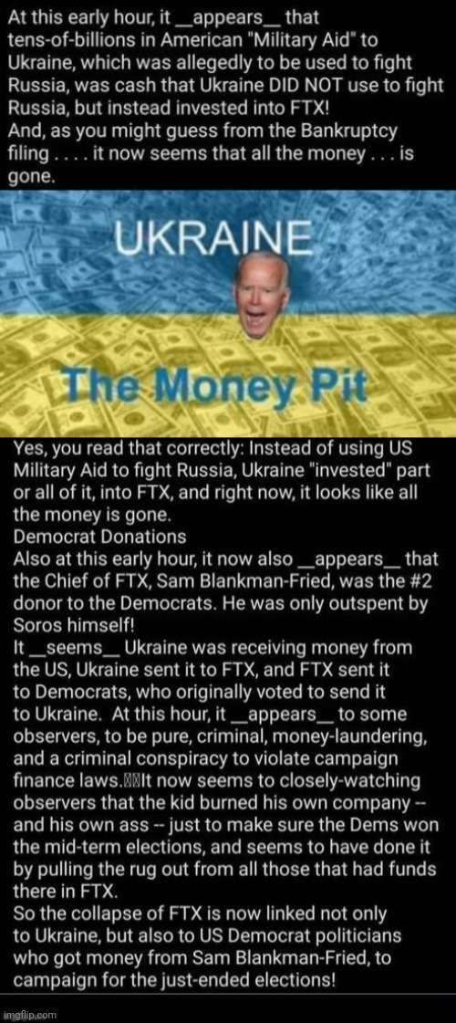 FTX Ukraine Money Pit scandal | image tagged in black box meme | made w/ Imgflip meme maker