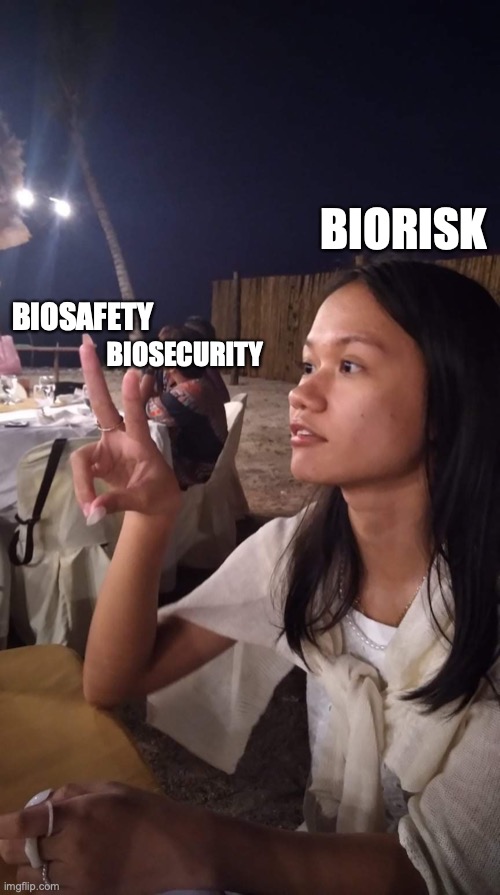 BIORISK; BIOSAFETY; BIOSECURITY | image tagged in funny | made w/ Imgflip meme maker