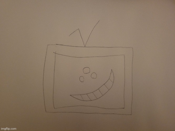 rough sketch of how my new OC Iys, the false broadcaster, looks when possessing a TV | made w/ Imgflip meme maker
