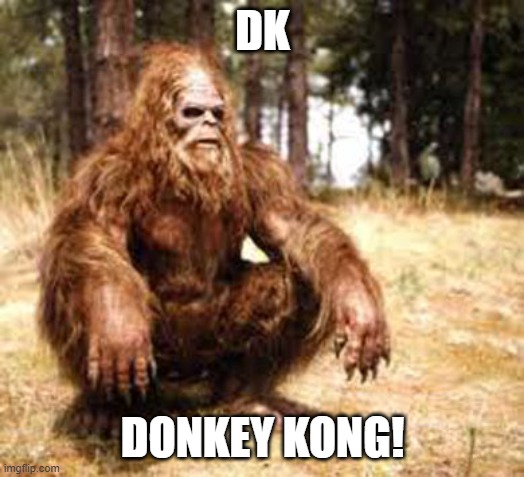 bigfoot | DK DONKEY KONG! | image tagged in bigfoot | made w/ Imgflip meme maker