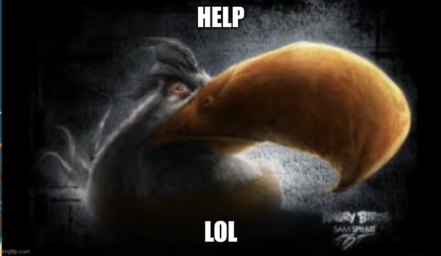 Realistic Mighty Eagle | HELP; LOL | image tagged in realistic mighty eagle | made w/ Imgflip meme maker