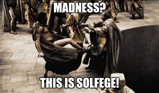 madness - this is sparta | MADNESS? THIS IS SOLFEGE! | image tagged in madness - this is sparta | made w/ Imgflip meme maker