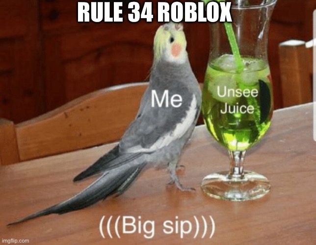 Me when rule 34 roblox on twitter | RULE 34 ROBLOX | image tagged in unsee juice | made w/ Imgflip meme maker