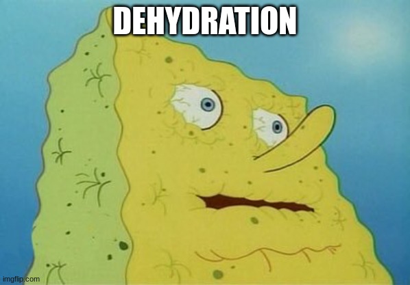 Dehydrated SpongeBob | DEHYDRATION | image tagged in dehydrated spongebob | made w/ Imgflip meme maker