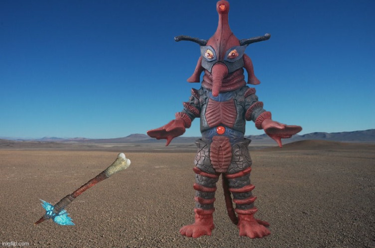 Alien Hipporit discovers Kong's Axe in the desert | made w/ Imgflip meme maker