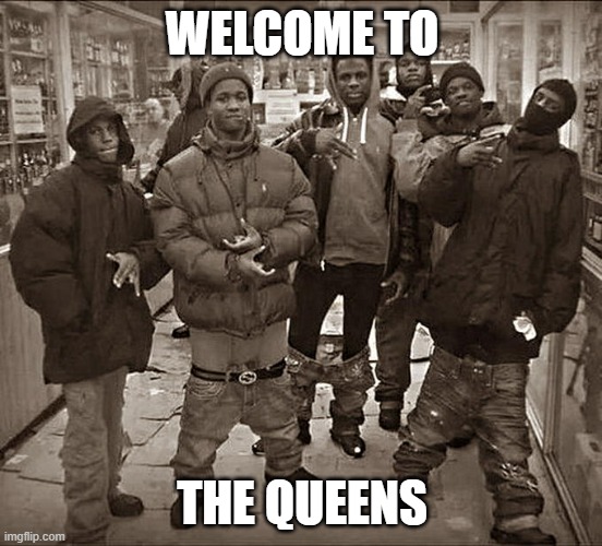 All My Homies Hate | WELCOME TO; THE QUEENS | image tagged in all my homies hate | made w/ Imgflip meme maker