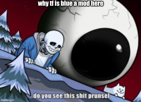 why tf is blue a mod here | made w/ Imgflip meme maker