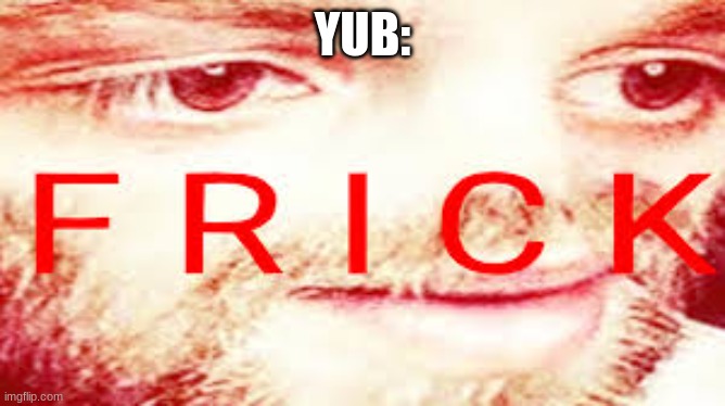 Yub Saying Frick | YUB: | image tagged in yub saying frick | made w/ Imgflip meme maker