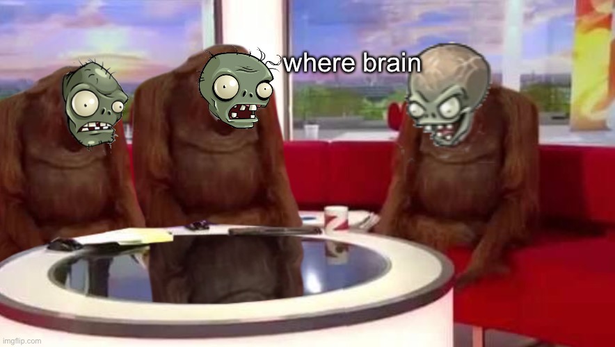 where brain | where brain | image tagged in where monkey,pvz,plants vs zombies | made w/ Imgflip meme maker