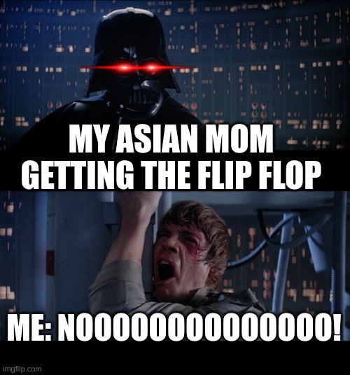 ME MUM |  MY ASIAN MOM GETTING THE FLIP FLOP; ME: NOOOOOOOOOOOOOO! | image tagged in memes,star wars no | made w/ Imgflip meme maker