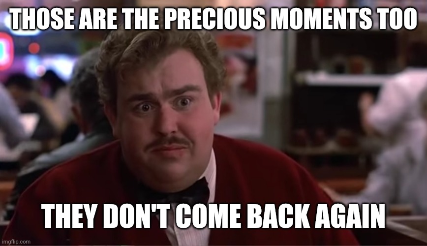 Planes Trains and Automobiles - precious moments | THOSE ARE THE PRECIOUS MOMENTS TOO; THEY DON'T COME BACK AGAIN | image tagged in john candy,precious,comedy,sad,thanksgiving | made w/ Imgflip meme maker