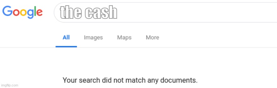 Google No Results | the cash | image tagged in google no results | made w/ Imgflip meme maker