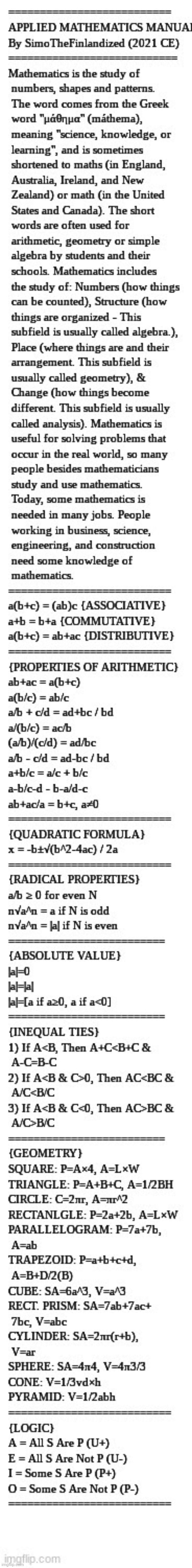 For anyone who's currently studying mathematics in class, I've got you covered :> | image tagged in simothefinlandized,mathematics,cheat-sheet | made w/ Imgflip meme maker