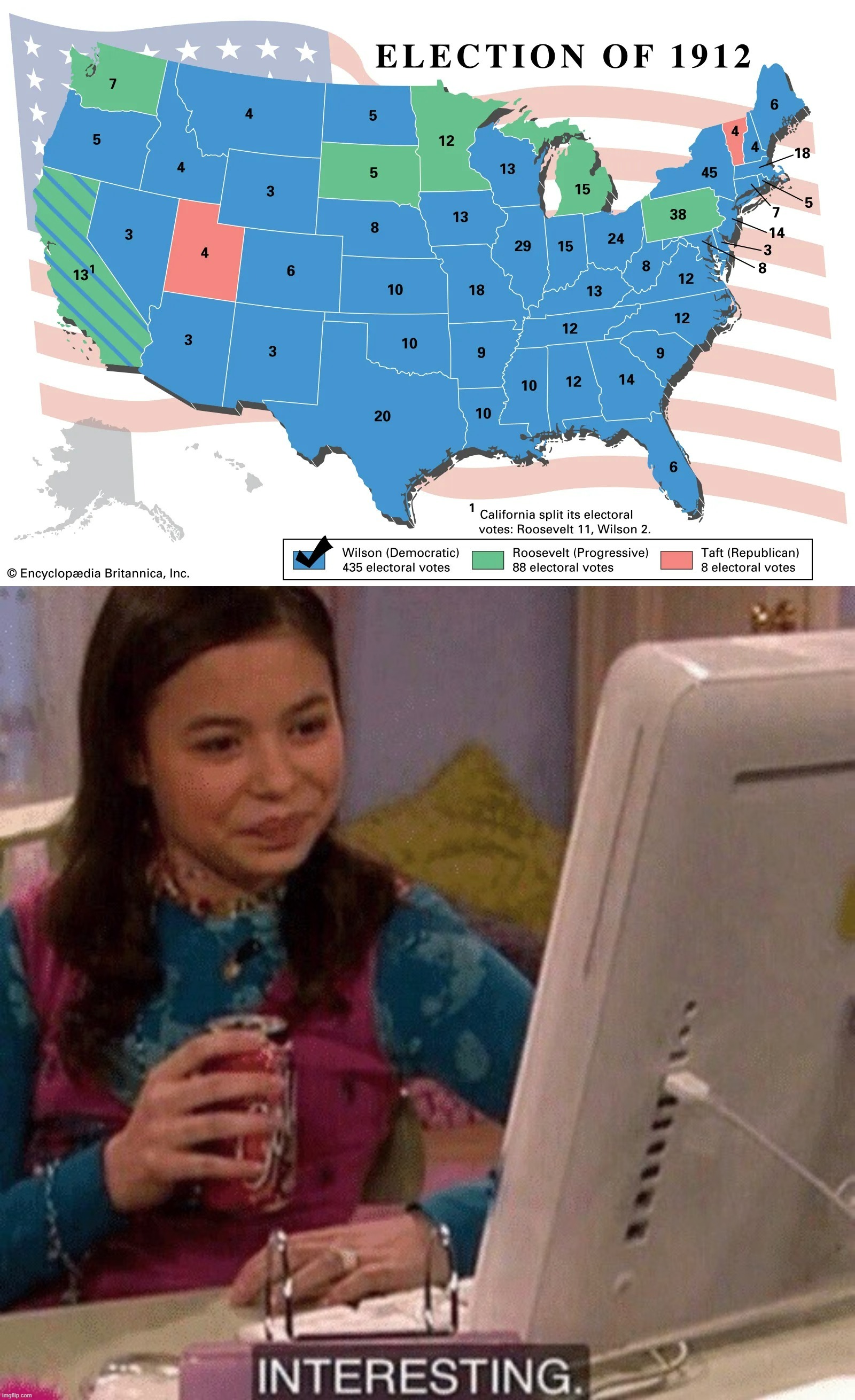 image tagged in election of 1912,icarly interesting | made w/ Imgflip meme maker