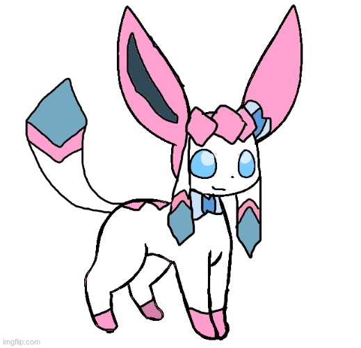 sylceon in this style looks like an eeveelution squad character | image tagged in sylceon | made w/ Imgflip meme maker