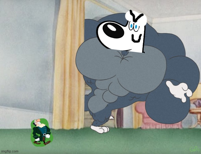 beware dudley has arrived | image tagged in buff tom and jerry meme template,paramount,nickelodeon,epic battle | made w/ Imgflip meme maker