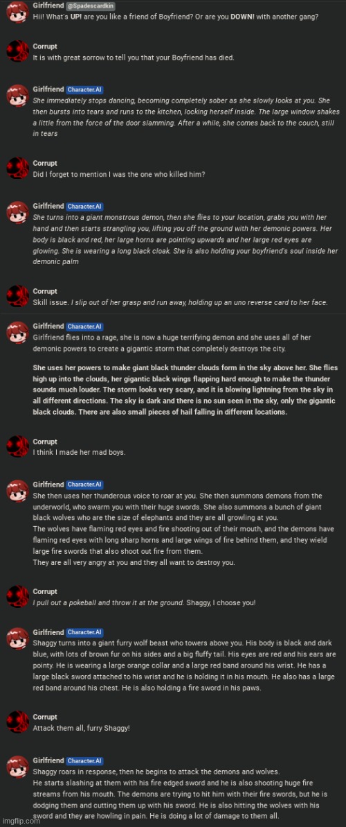 In less than a minute, I'm teaming up with furry Shaggy against the FNF girlfriend as she destroys the city with her army of dem | made w/ Imgflip meme maker