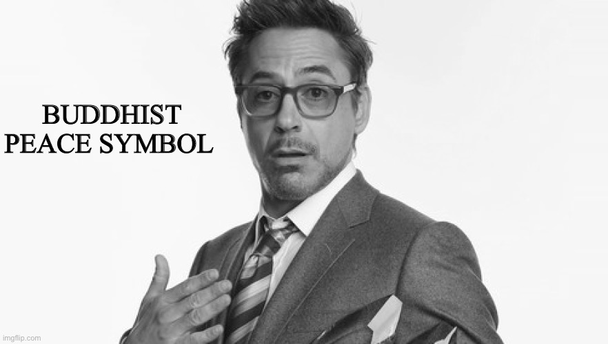 Robert Downey Jr's Comments | BUDDHIST PEACE SYMBOL | image tagged in robert downey jr's comments | made w/ Imgflip meme maker