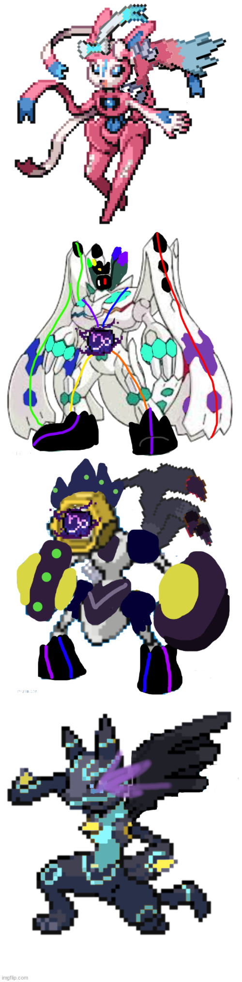 image tagged in true god sylceon,true god chaotix,true god melmezor,true demigod umbrecario | made w/ Imgflip meme maker