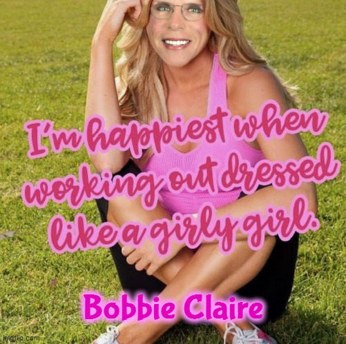 Gym Bunny | Bobbie Claire | image tagged in bobbie,bobby,gym,sissy | made w/ Imgflip meme maker