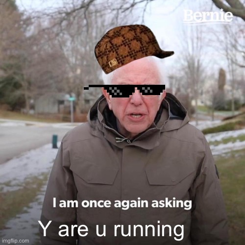 Bernie I Am Once Again Asking For Your Support | Y are u running | image tagged in memes,bernie i am once again asking for your support,why are you running | made w/ Imgflip meme maker